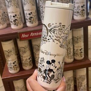 SOLD - NEW magic kingdom cream and gold Starbucks tumbler